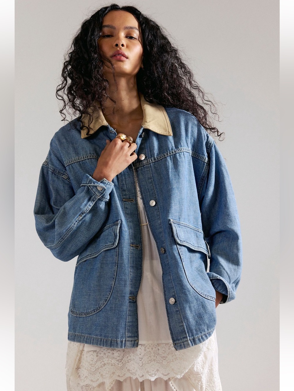 NWT FREE PEOPLE WE THE FREE LEMONS DENIM JACKET